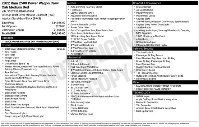 2022 Ram 2500 Power Wagon Crew Cab 4x4 6'4" Box