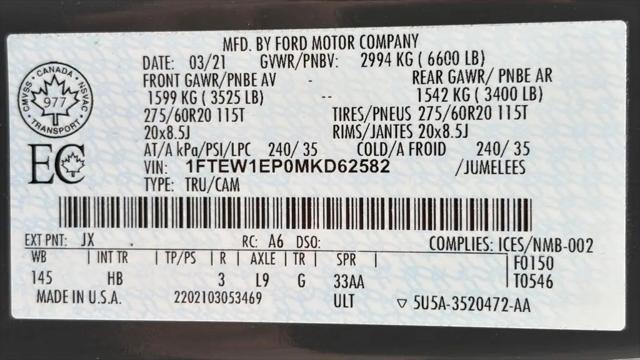 2021 Ford F-150 LARIAT
