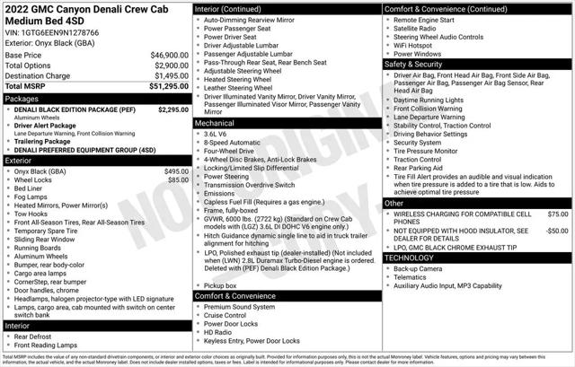 2022 GMC Canyon 4WD Crew Cab Short Box Denali