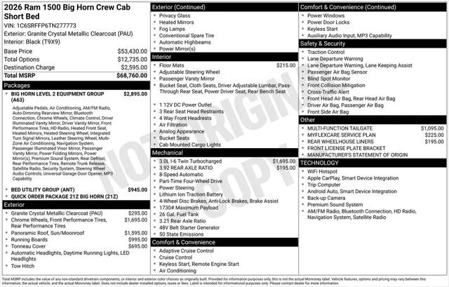 2026 Ram 1500 Big Horn Crew Cab 4x4 57 Box