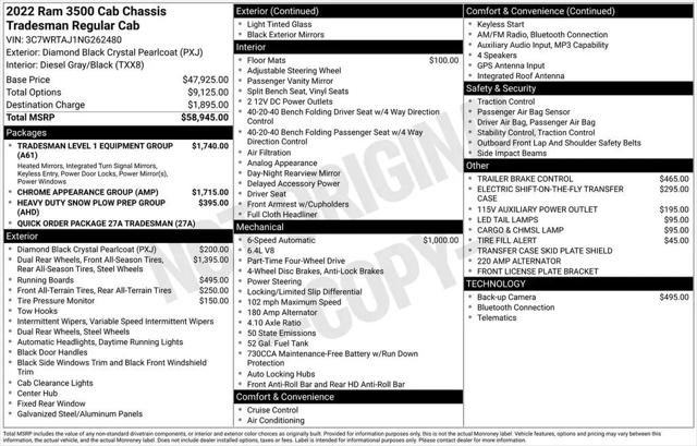 2022 Ram 3500 Tradesman/SLT