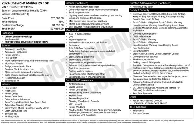 2024 Chevrolet Malibu FWD RS