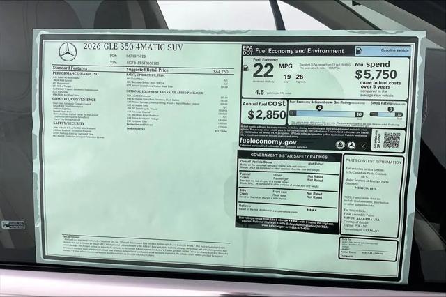 2026 Mercedes-Benz GLE GLE 350 GLE 350