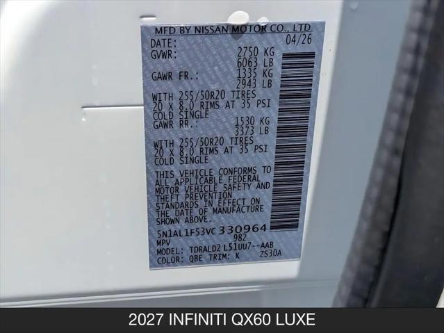 2027 INFINITI QX60 LUXE