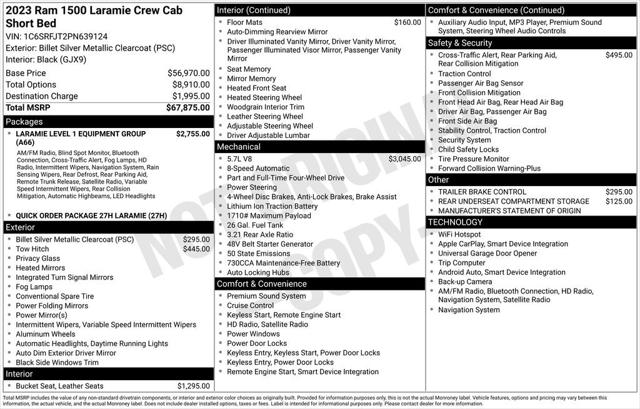 2023 RAM 1500 Laramie Crew Cab 4x4 57 Box