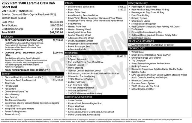 2022 RAM 1500 Laramie Crew Cab 4x4 57 Box