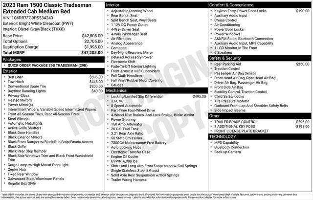 2023 Ram 1500 Classic Tradesman Quad Cab 4x4 64 Box