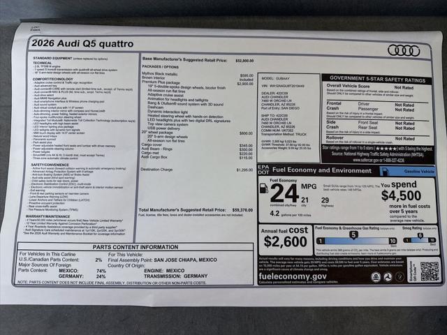 2026 Audi Q5 Premium Plus TFSI quattro S tronic