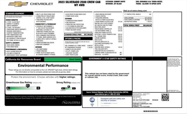 2023 Chevrolet Silverado 2500HD 4WD Crew Cab Long Bed WT