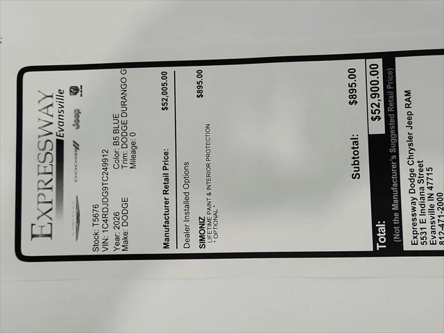 2026 Dodge Durango GT Plus AWD