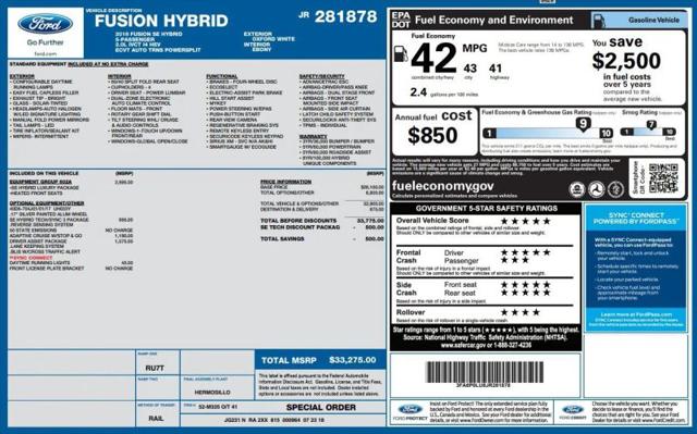 2018 Ford Fusion Hybrid SE