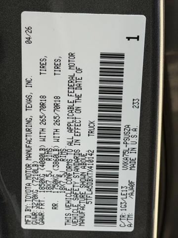 2026 Toyota Tundra SR5 CrewMax 5.5' Bed
