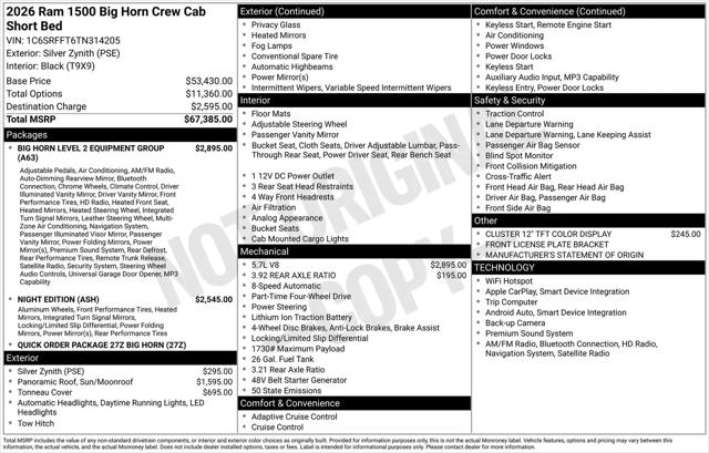 2026 Ram 1500 Big Horn Crew Cab 4x4 57 Box
