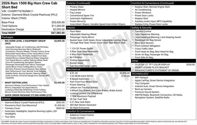 2026 Ram 1500 Big Horn Crew Cab 4x4 57 Box