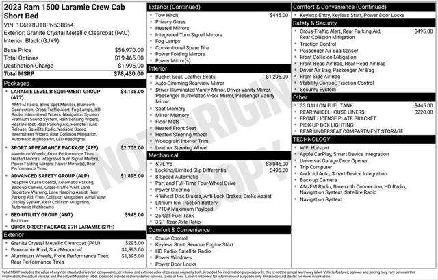 2023 RAM 1500 Laramie Crew Cab 4x4 57 Box