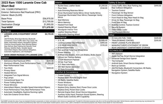 2023 RAM 1500 Laramie Crew Cab 4x4 57 Box
