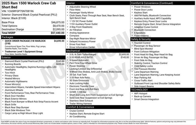 2025 RAM 1500 Warlock Crew Cab 4x4 57 Box