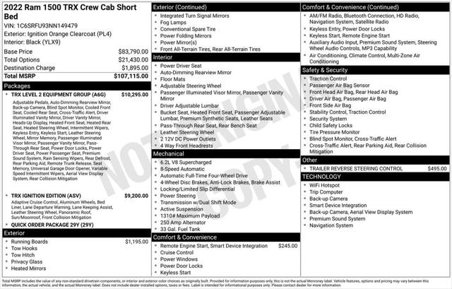 2022 RAM 1500 TRX Crew Cab 4x4 57 Box