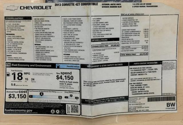 2013 Chevrolet Corvette 427