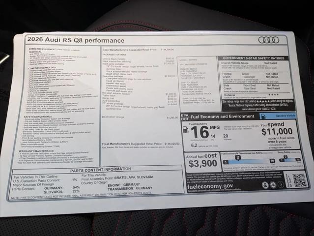 2026 Audi RS Q8 performance quattro tiptronic