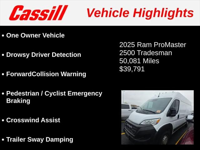 2025 Ram ProMaster 2500 Cargo Van Tradesman High Roof 159" WB w/Pass Seat