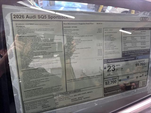 2026 Audi SQ5 Sportback Premium Plus TFSI quattro S tronic