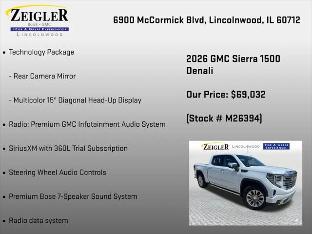 2026 GMC Sierra 1500 Crew Cab, Short Bed, Denali, 4WD