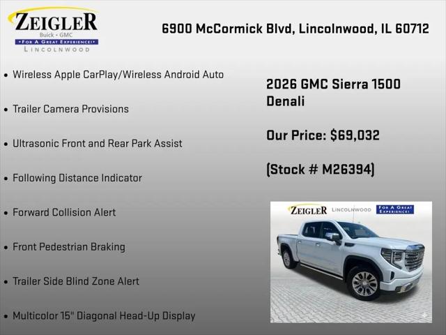 2026 GMC Sierra 1500 Crew Cab, Short Bed, Denali, 4WD