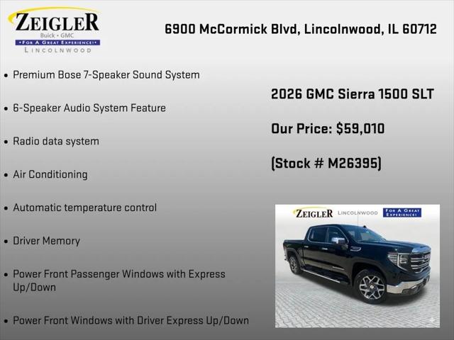 2026 GMC Sierra 1500 Crew Cab, Short Bed, SLT, 4WD