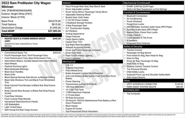 2022 Ram ProMaster City Cargo Van Cargo Van