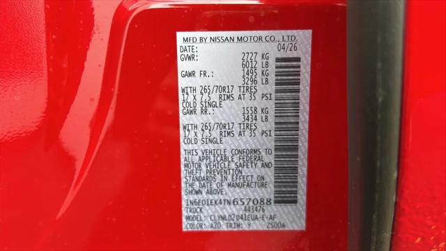 2026 Nissan Frontier Crew Cab PRO-4X 4x4