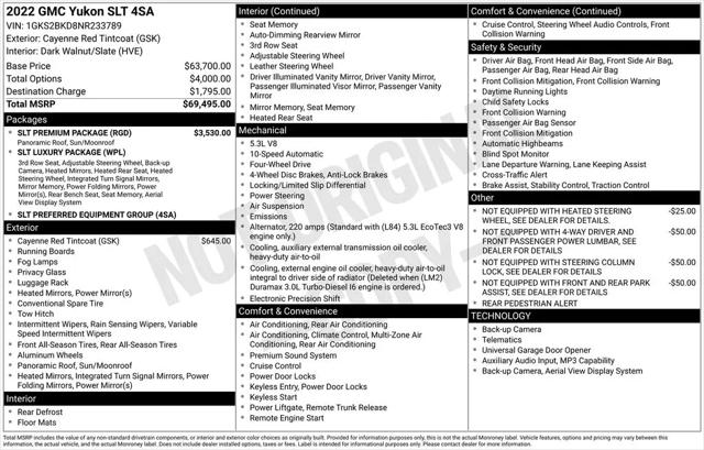 2022 GMC Yukon 4WD SLT