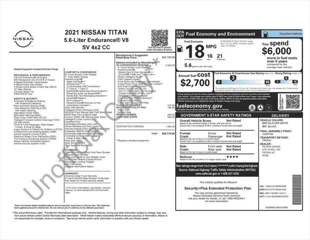 2021 Nissan Titan Crew Cab SV 4x2