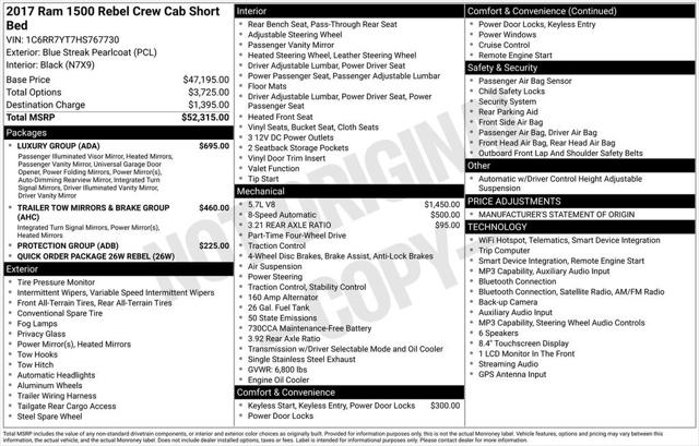 2017 RAM 1500 Rebel Crew Cab 4x4 57 Box