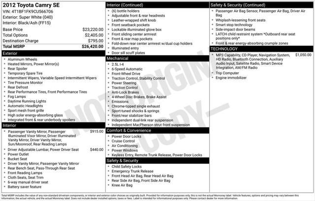 2012 Toyota Camry SE