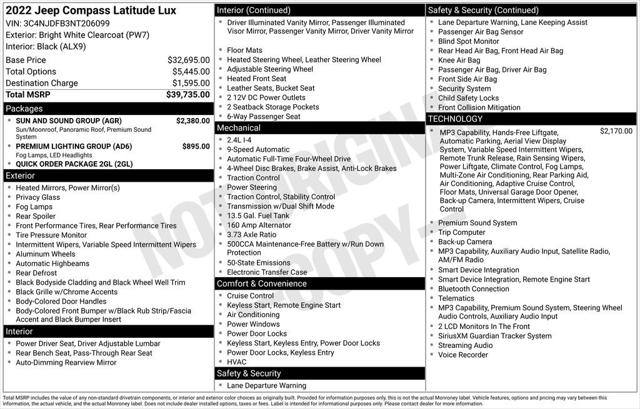 2022 Jeep Compass Latitude Lux 4x4