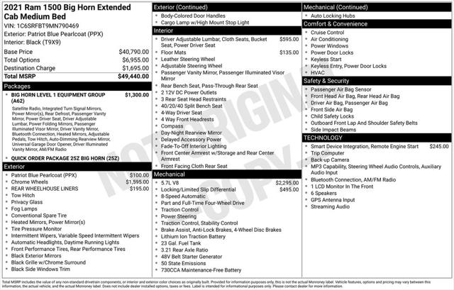 2021 RAM 1500 Big Horn Quad Cab 4x4 64 Box