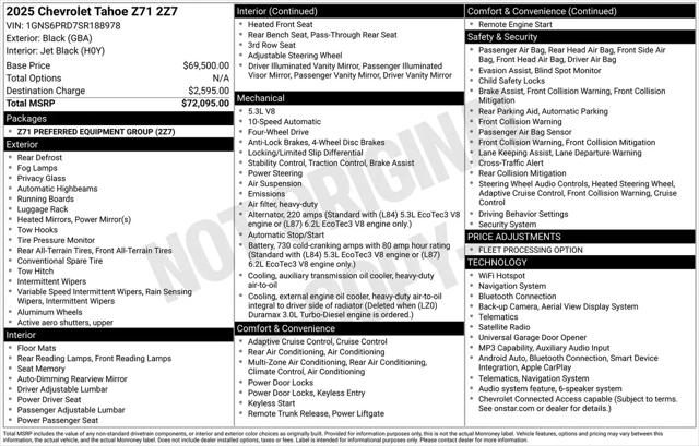 2025 Chevrolet Tahoe 4WD Z71