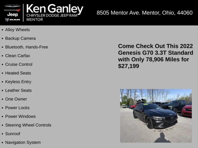 2022 Genesis G70 3.3T AWD