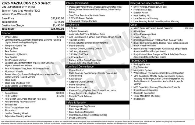 2026 Mazda CX-5 2.5 S Select