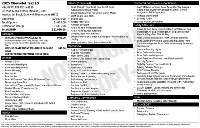 2025 Chevrolet Trax FWD LS