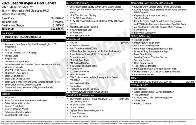 2026 Jeep Wrangler 4-Door Sahara 4x4