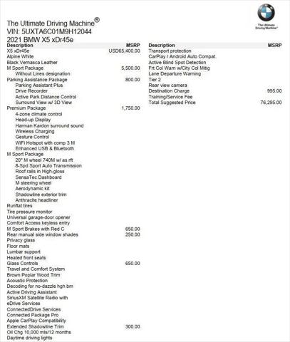 2021 BMW X5 xDrive45e