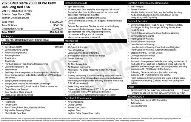 2025 GMC Sierra 2500HD 4WD Crew Cab Long Bed Pro