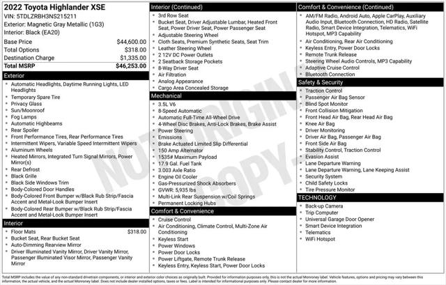 2022 Toyota Highlander XSE