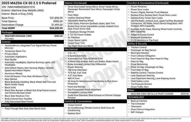 2025 Mazda CX-50 2.5 S Preferred Package