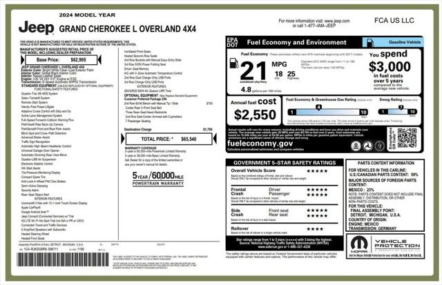 2024 Jeep Grand Cherokee L Overland 4x4