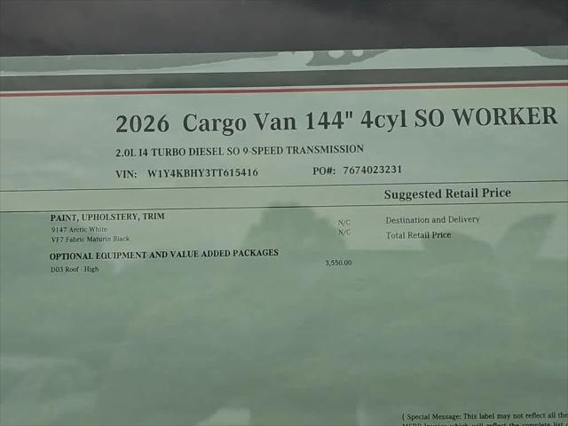 2026 Mercedes-Benz Sprinter 2500 Unknown