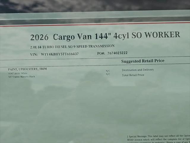 2026 Mercedes-Benz Sprinter 2500 Unknown