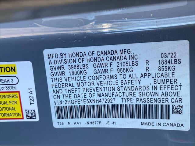 2022 Honda Civic 4DR SDN SI MT SUM